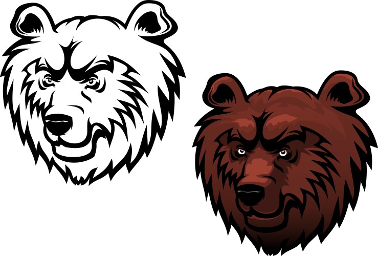 Big muscle grizzly bear mascot logo Royalty Free Vector