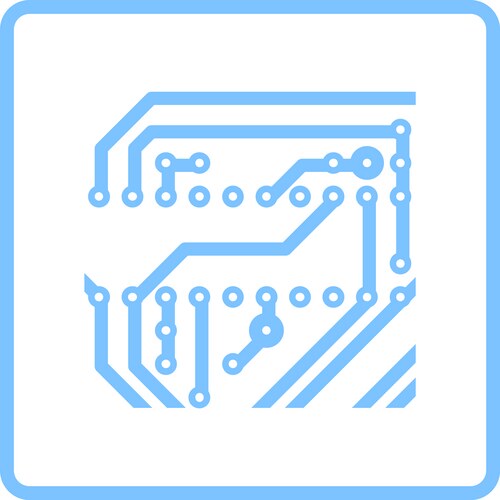 Electronic circuit board icon white Royalty Free Vector