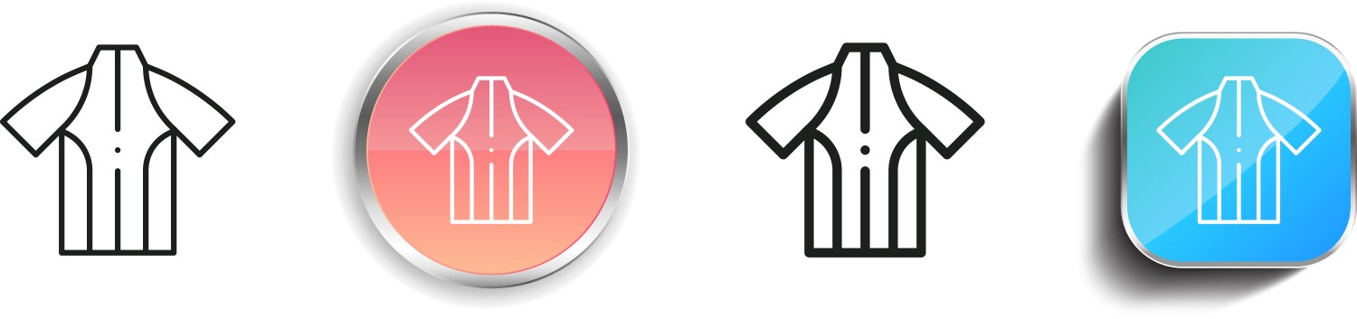 Jersey icon thin linear regular and button style vector image