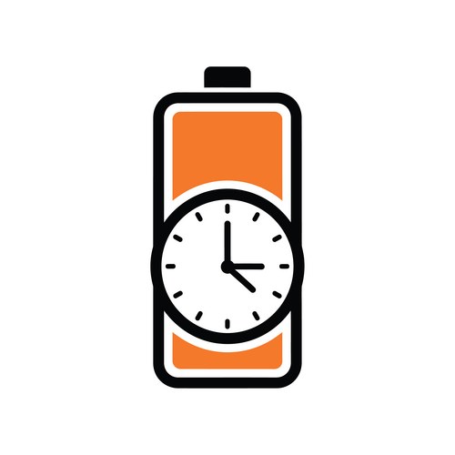 Low Battery Clock Icon – Royalty-Free Vector | VectorStock