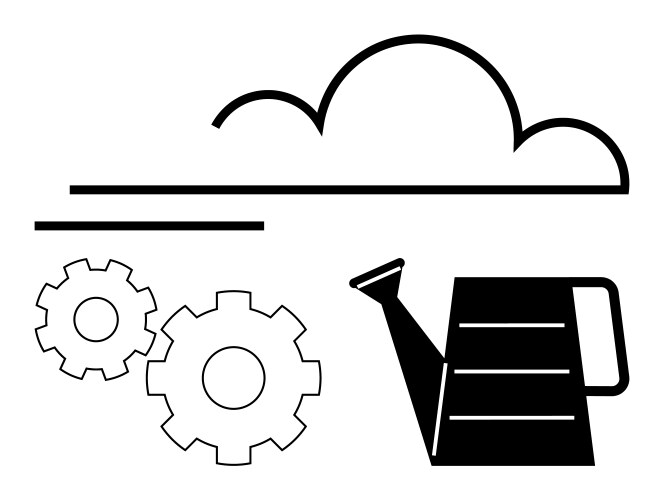 Cloud computing and development assistance concept vector image