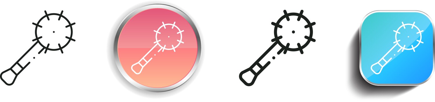 Flail icon thin linear regular and button style vector image