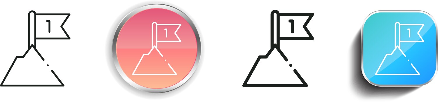 Conquer icon thin linear regular and button style vector image