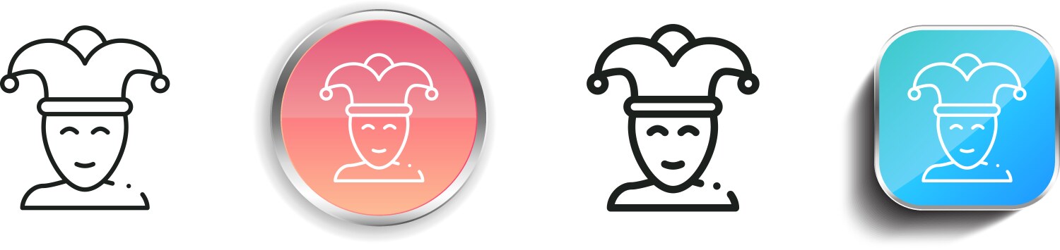 Jester icon thin linear regular and button style vector image