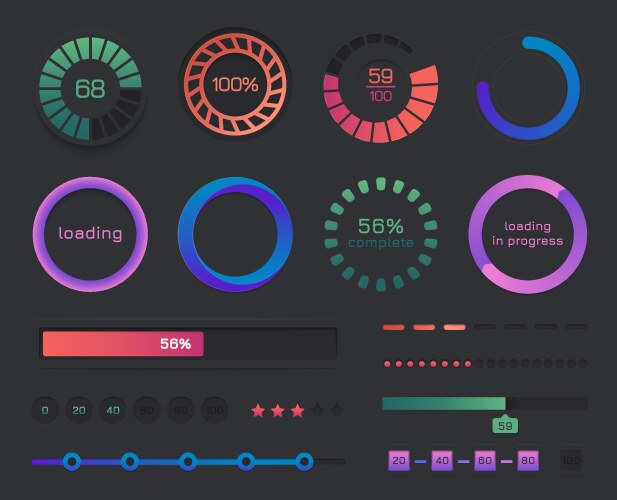Loading Bar UI Progress Indicator vector image
