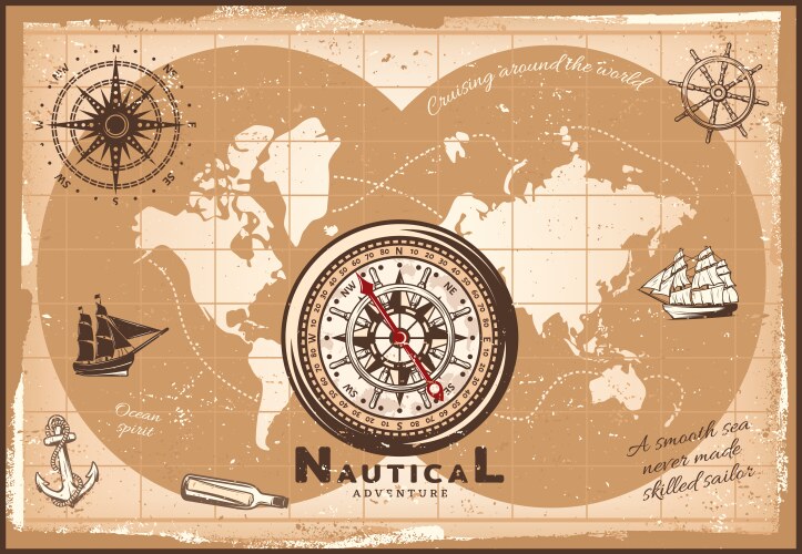 World map with compass Vector Images & Graphics for Commercial Use ...