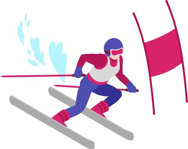 Ski jumping isometric composition Royalty Free Vector Image