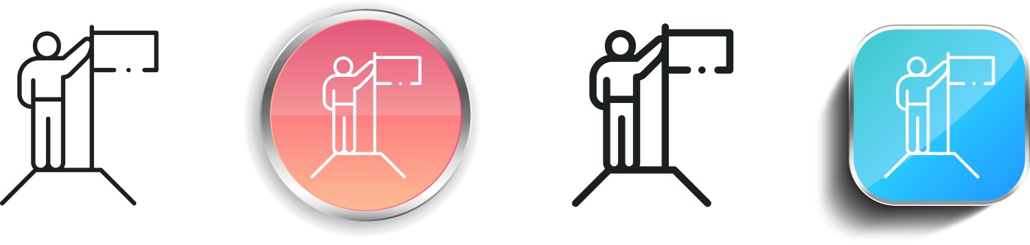 Conquer icon thin linear regular and button style vector image