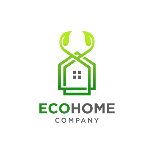 eco home logo design vector image