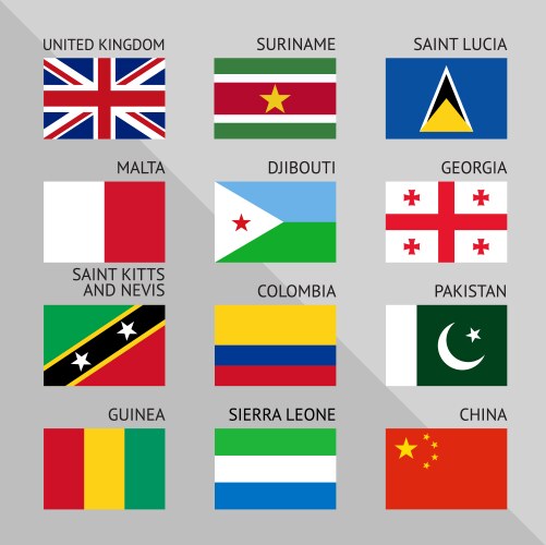 Flags of world flat set number 07 vector image