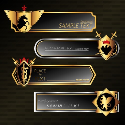 Noble Heraldic Banners Set Vector Image