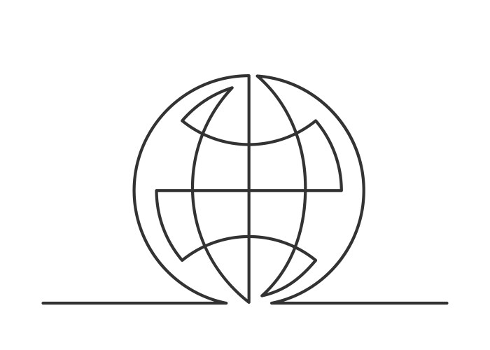 world globe one line vector