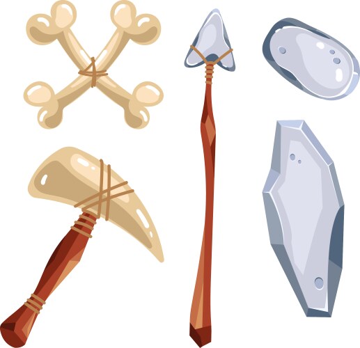 Prehistoric archaeology object weapons vector image