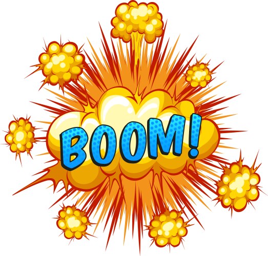 Boom comic book explosion Royalty Free Vector Image