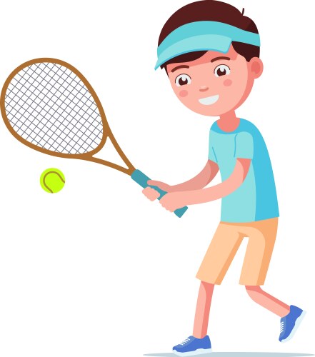 Cartoon boy playing tennis Vector Image