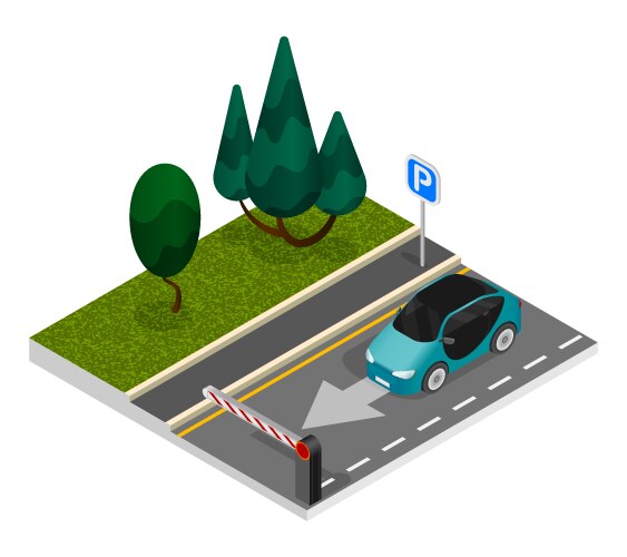 parking isometric concept vector image