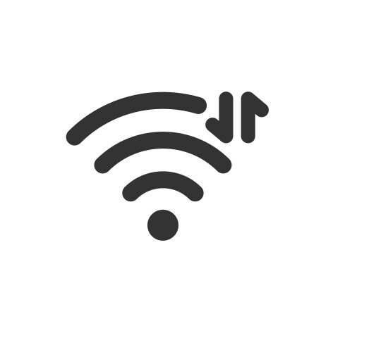 wifi symbol and arrows icon exchanging data via vector image