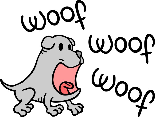 Woof dog message vector image