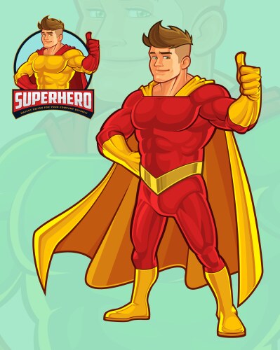 Superhero mascot design for business vector image