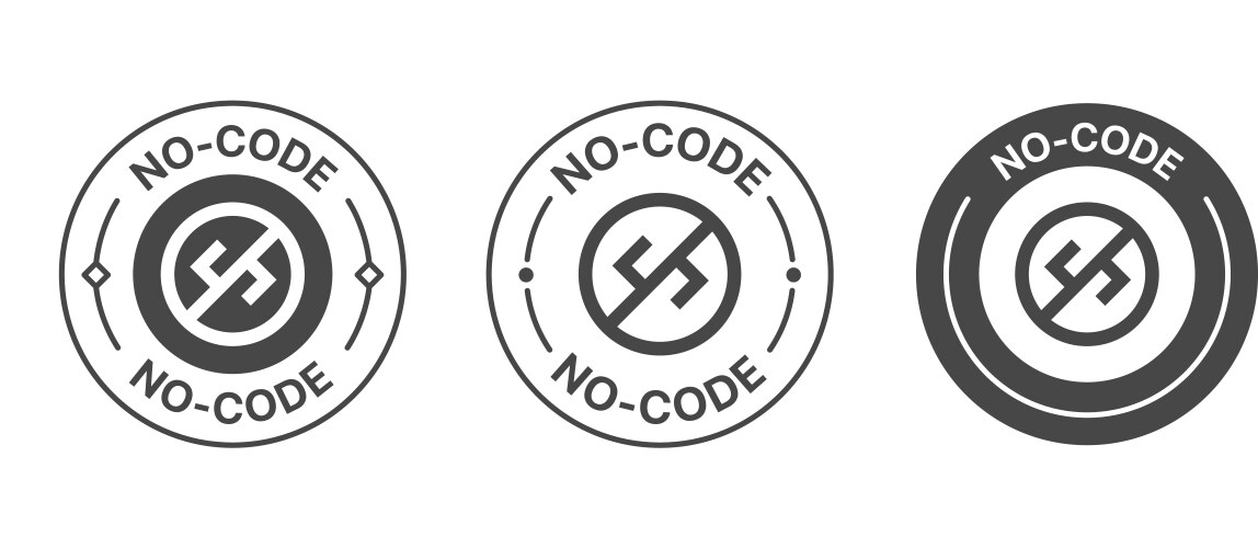 No code badge icons with no-code symbol vector image