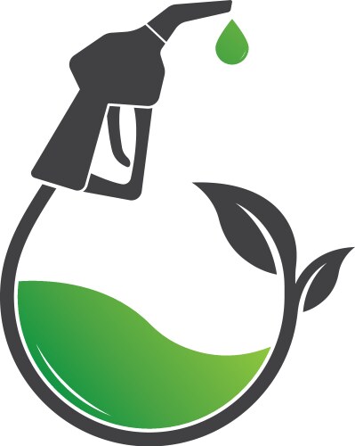 Bio fuel logo ecological icon green eco pump Vector Image