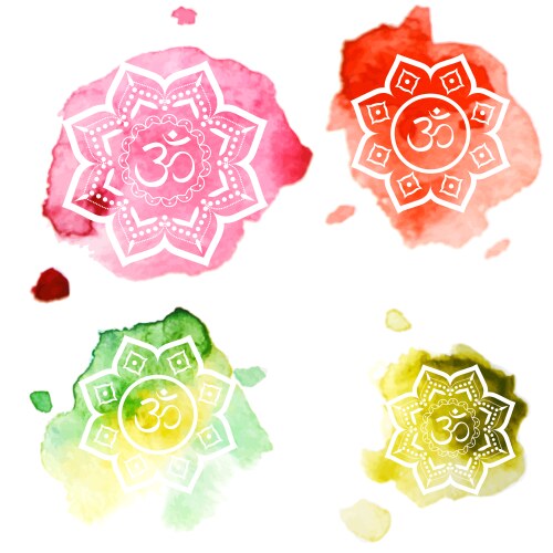 Diwali Om Watercolor Symbol Vector Image