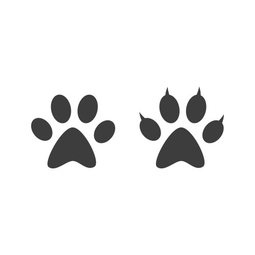 dog paw print black icon vector image