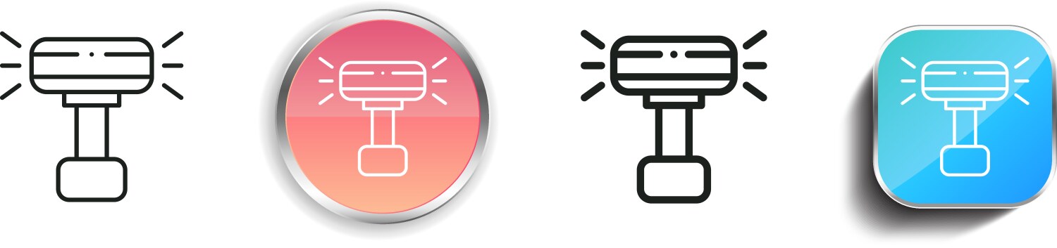 Flash icon thin linear regular and button style vector image