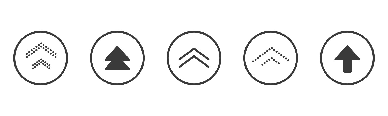 Swipe up icon arrow button ui scroll symbol vector image