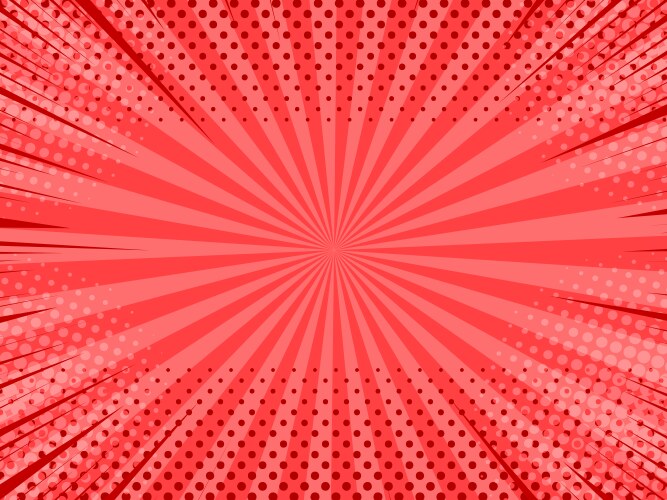 Comics rays background with halftones pop art Vector Image