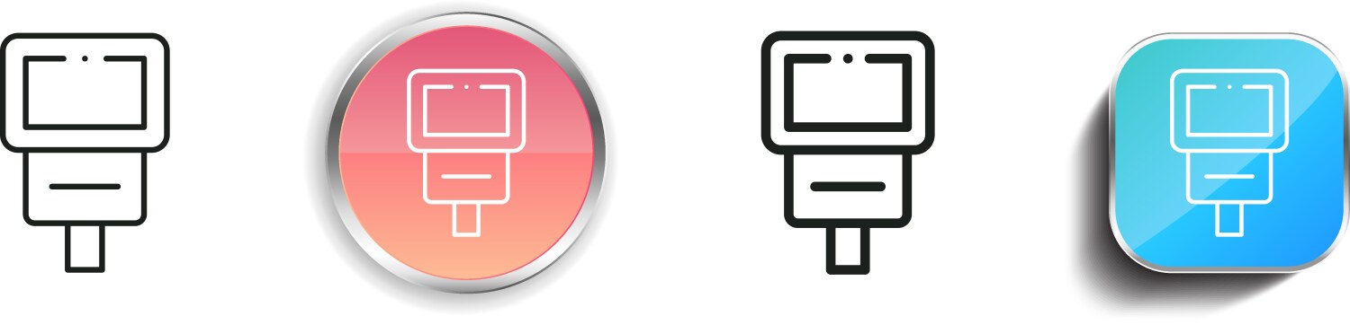 Flash icon thin linear regular and button style vector image