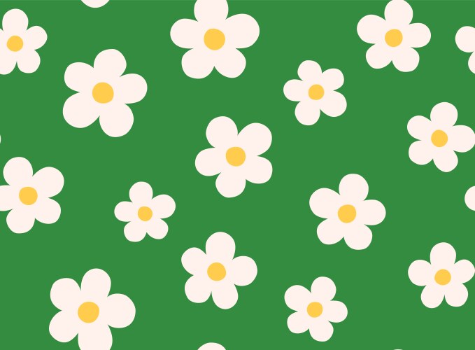 Retro Flower Pattern - Daisy Style Vector Image