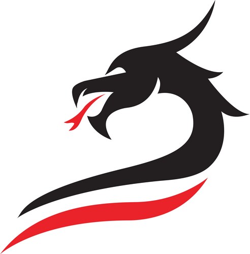 Dragon Icon - Red and Black Vector Image