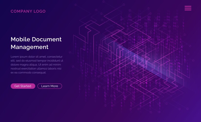 Big Data Streams & Binary Code vector image