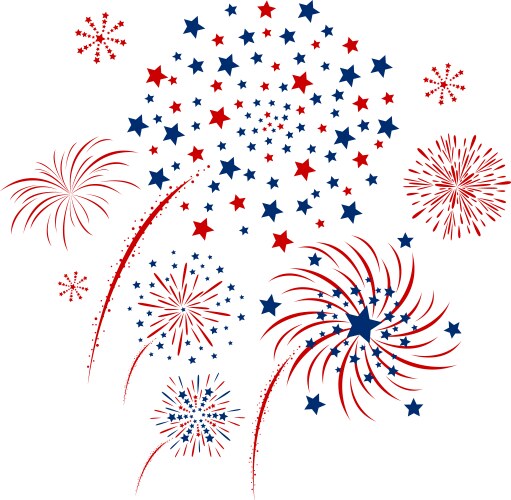 Usa background design of star and fireworks Vector Image