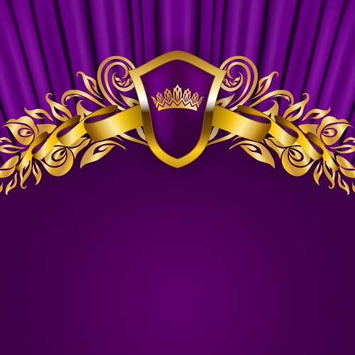 Royal Shield Background with Crown Vector Image