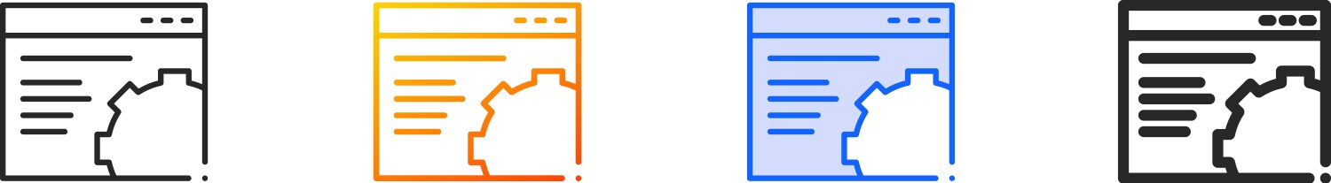 App iconthin linear gradient blue stroke and bold Vector Image