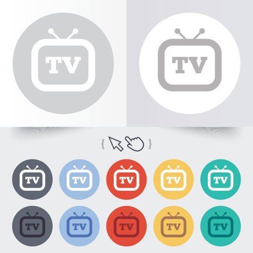 retro tv sign icon television set symbol vector image vector image