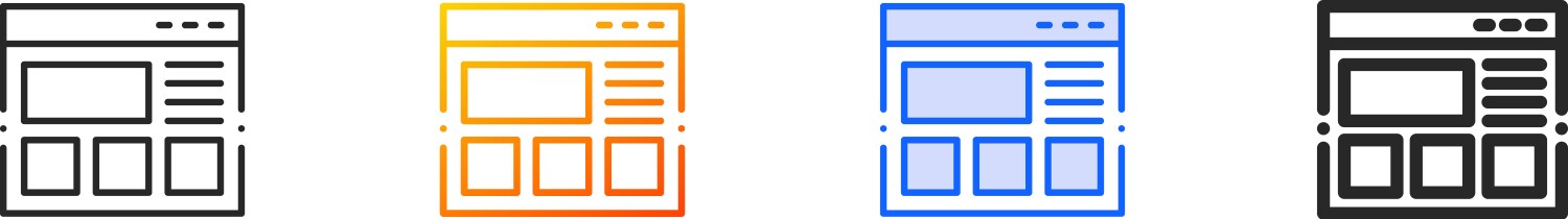 Arc iconthin linear gradient blue stroke and bold Vector Image