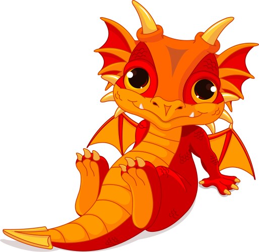 cute baby dragon vector