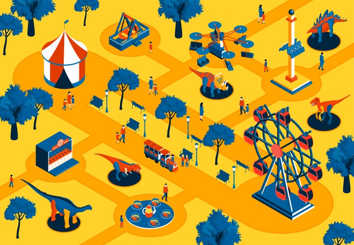 Amusement park map Royalty Free Vector Image - VectorStock