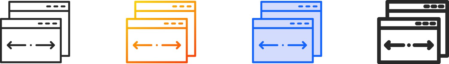 App iconthin linear gradient blue stroke and bold Vector Image