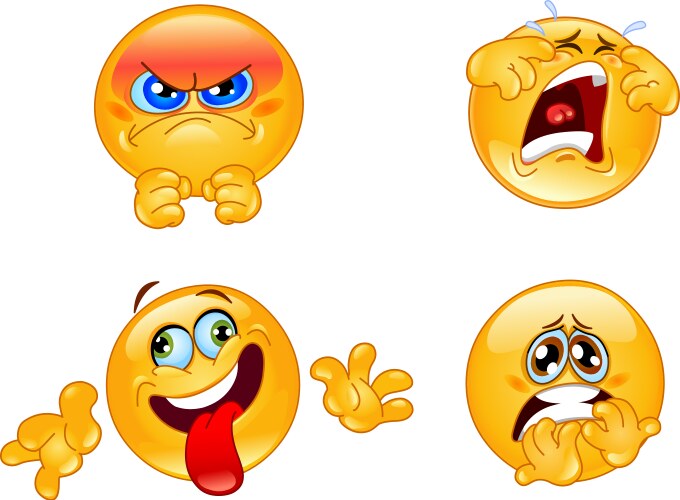 Emoticon with sign Royalty Free Vector Image - VectorStock