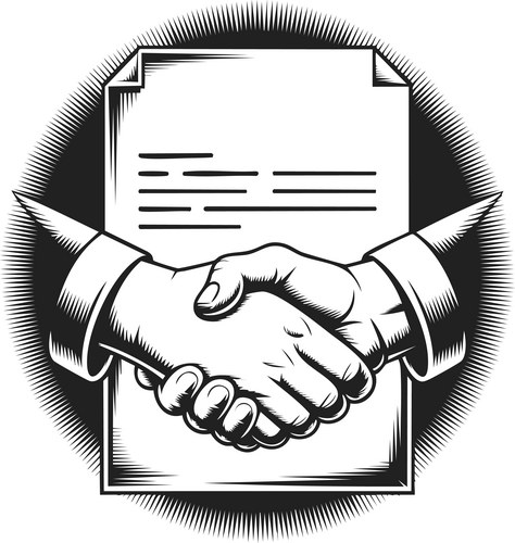 Handshake contract agreement signing business Vector Image
