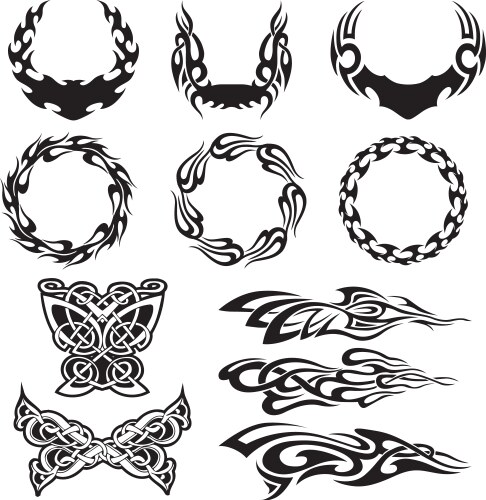 Tribal turtles tattoos Royalty Free Vector Image