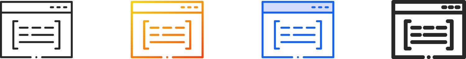 App iconthin linear gradient blue stroke and bold Vector Image