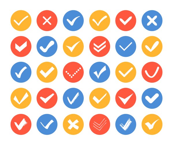 check and cross marks icons - set web elements vector