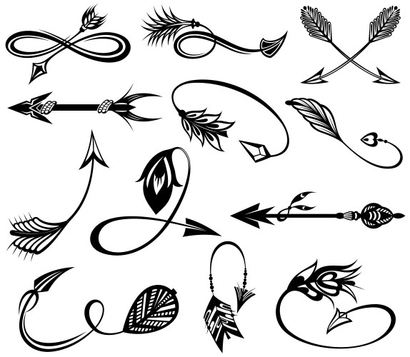 Tribal Arrow Set Vector Image