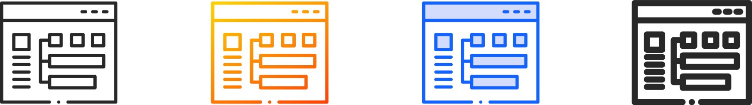 Antique iconthin linear gradient blue stroke Vector Image