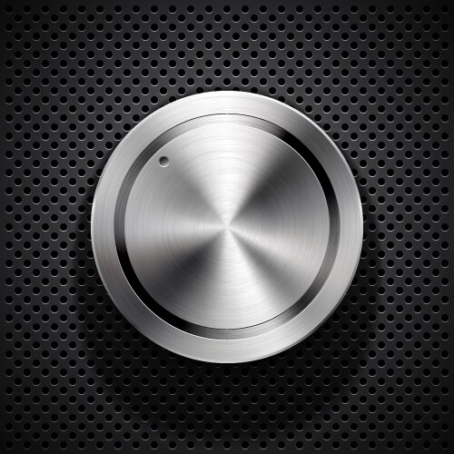 Technology volume button with metal texture Vector Image